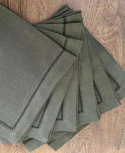 Linen Hemstitch <b>Napkins</b> in Wholesale Handmade Elegant Square Table Cloth <b>Napkins</b> Soft Washable for Dining and Wedding <b>Parties</b> - Product Image 1