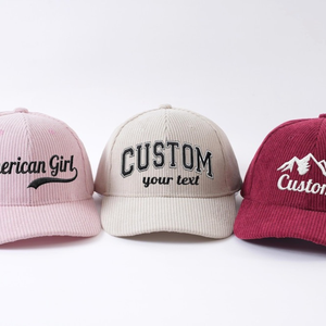 Wholesale Custom Sport Golf Baseball Caps <b>Hats</b> For <b>Men</b> Women 100% Acrylic Breathable <b>Waterproof</b> Corduroy Curved Brim Your Logo - Product Image 5
