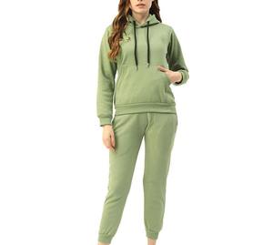 Conjunto de Sudadera con Capucha y Pantalones Deportivos con Lavado Ácido Desgastado al por Mayor, Impresión Personalizada, Patchwork, Talla Grande, con Cremallera, para Mujer - Product Image 1