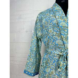 Kimono en soie douce de style bohème pour homme, imprimé Patola, élégant, pour la plage ou la maison, avec ceinture, 1 pièce - Product Image 3