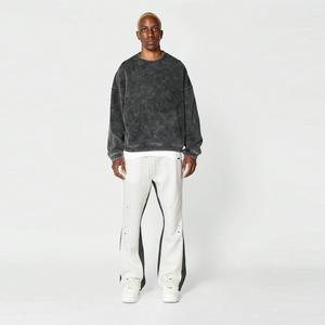 กางเกงลำลองผู้ชายสไตล์ฮิปฮอปทรงขาบาน ผ้าคอร์ดูรอย ระบายอากาศ กันลม ผูกเชือก ใส่สบาย - Product Image 3