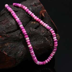 สร้อยคอลูกปัดโอปอลสีชมพูกุหลาบที่สวยงามทันสมัยสร้อยคอลูกปัดร้อยลูกปัดโอปอลทำด้วยมือสร้อยคอลูกปัดของขวัญสำหรับเธอ - Product Image 2