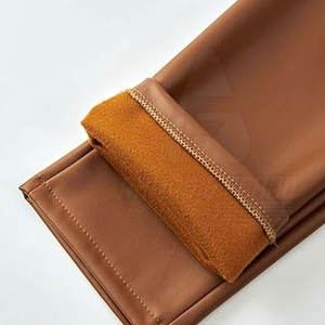 Nouveau design, couleur personnalisée, logo, écologique, respirant, léger, taille mi-haute, coupe droite, décontracté, pantalon en cuir pour homme, hiver, grande taille - Product Image 6