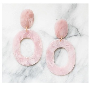 Pendientes de resina de macarrón de colores, pendientes de joyería de moda impermeables antidecoloración de oro de acero inoxidable para mujer - Product Image 6