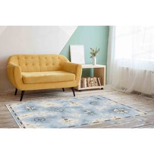 Tapis imprimé boussole marine - Chambre de garçon, thème marin, enfants, antidérapant, tapis gobelin - Product Image 2