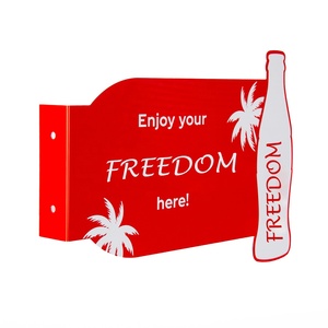 Sıcak satış özelleştirilmiş yuvarlak şekil flanş işaretleri açık reklam Metal tabela baskılı tekniği - Product Image 4