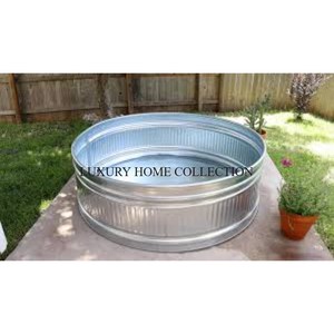 Multi-use <b>Galvanized</b> Garden Plant <b>Tub</b> for Planting Storage and Decorative Purposes in Home and Garden with Handle - Product Image 6
