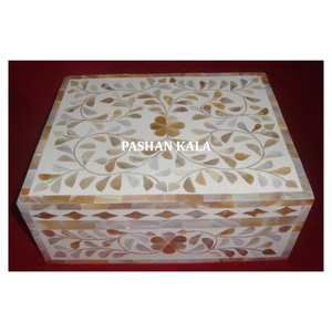 Dernière conception de boîte de rangement de bijoux en nacre en bois fabrication de concepteur indien utilisé pour cadeau de mariage et produit de vente - Product Image 1