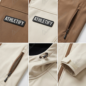 Veste Softshell Unisexe 100% Polyester Imperméable Coupe-Vent Légère Fermeture Éclair Antibactérienne Capuche Vêtement d'Extérieur Randonnée Aventure - Product Image 4