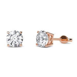 <b>Squared</b> Claw Round Cut Diamond Designer Earrings 0.30 Ct Lab Grown Diamond In Platinum Party Wear Luxury - Product Image 2