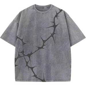 Camiseta de Cuello Redondo con Lavado Ácido, Corte Regular, para Adultos, Venta al Por Mayor, Camisetas Personalizadas de Alta Calidad, 100% Algodón, Formal, Ligera y Transpirable - Product Image 2