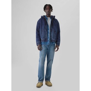 Sudaderas con capucha clásicas de mezclilla en blanco Logotipo personalizado Chaqueta de mezclilla azul lavada vintage con capucha Ropa de mezclilla para hombres - Product Image 4