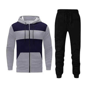 Survêtement unisexe avec capuche et taille élastique Jogging Sports Streetwear Polyester/Coton Coupe-vent - Product Image 3