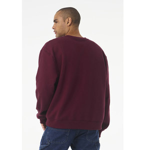 Bella Canvas nueva moda logotipo bordado personalizado polar cuello redondo negro algodón liso sudadera para hombres - Product Image 3