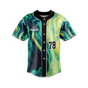 เสื้อเจอร์ซีย์เบสบอลพิมพ์ซับลิเมชันเสื้อเบสบอลออกแบบได้ตามต้องการสีสันสดใส - Product Image 3