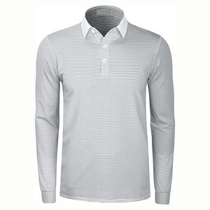 Camiseta Polo de Manga Larga Personalizada para Hombre, Transpirable y Cómoda, Diseño Sólido, Antiarrugas - Product Image 1