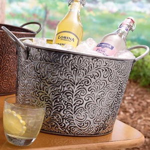 Maceta galvanizada antigua con mango Cesta dotada para fiestas al aire libre Botellas de cerveza de lujo Enfriador Cubo de hielo - Product Image 2