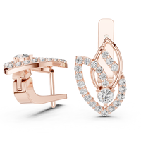 Pendientes Elegantes de Diamantes de 0.546 CT, Brillo Brillante, Cultivados en Laboratorio, Oro Sólido de 10K-22K, Certificados por IGI, Pendientes Finos para Uso Diario