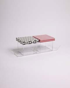 Acrylic <b>Food</b> <b>Storage</b> Box with Wooden Frame and Mother of Pearl Lid Luxury Gift <b>for</b> Ramadan Eid Celebrations - Product Image 1