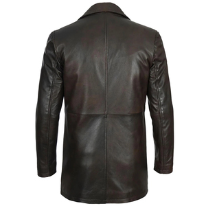 Professional Manufacture High Quality <b>Leather</b> <b>Trench</b> <b>Coat</b> <b>Men</b> Timeless Fashion Comfortable Fit Breathable Eco-friendly - Product Image 2