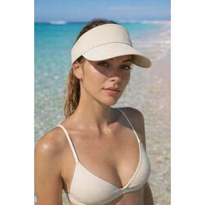 Chapeau à visière ouverte crème - Protection solaire élégante pour la tête Spk13 - spk13Cream - Product Image 2