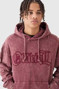 Sudadera Oversize de Algodón 100% Personalizada para Invierno, Estilo Urbano, Unisex, Bordada, Lavado Ácido, MOQ Bajo, Pedido al por Mayor - Product Image 4