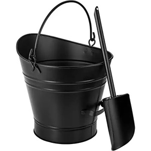 New Collection Oval Shape Black Powder Coated Iron Coal Bucket Fire Bucket <b>Outdoor</b> <b>Heater</b> with Portable Design - Product Image 1