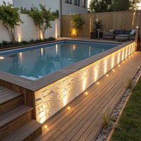 Piscine rectangulaire en bois sur mesure avec structure durable, piscine extérieure moderne pour villa, resort, jardin, patio