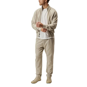 Ensemble de survêtement décontracté pour homme 2025, uni, doux, séchage rapide, tissu 100% coton pour la salle de sport, l'exercice, le jogging, la course à pied, le quotidien, l'activité - Product Image 1