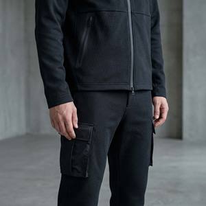 Ensemble de survêtement en coton pour hommes, couleurs personnalisées, poches cargo en nylon, cordon de serrage imperméable, imprimé délavé à l'acide, écologique, respirant - Product Image 4