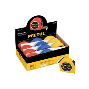 PRETUL 19 mm retráctil cinta métrica Imperial y sistema métrico caja de 5 m con 12 unidades de material ABS vitrina con 12 piezas - Product Image 1