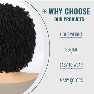 <span class=keywords><strong>Perruque</strong></span> Courte Synthétique Afro Frisée Kinky avec Frange, <span class=keywords><strong>Perruque</strong></span> Ondulée Bouclée Noire, Perruques Afro Bouclées et Volumineuses pour Femmes - Product Image 6
