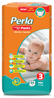 Couches jetables imprimées PERLA pour bébés, avec protection anti-fuites en pulpe de cellulose, surface sèche, SAP japonais, taille 3, 7, 16-18 livres, fabriquées en Turquie