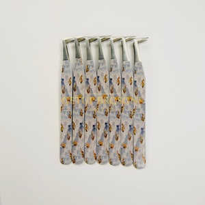 Protège-embouts 90 degrés anti-magnétique et anti-statique en acier inoxydable avec revêtement papier 10 mm et pointe argentée pour extensions de cils - Product Image 5