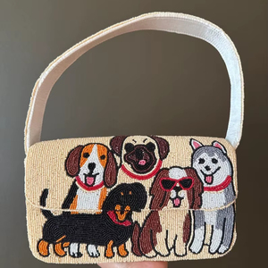 Bolso de Mano con Cuentas Florales Abstractas Hecho a Mano, Bolso de Mano Plegable con Cuentas Personalizadas, Bordado, Cierre Magnético, Monedero, Bolso de Fiesta, Regalo - Product Image 1