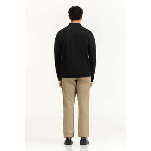 Polo à fermeture éclair brodé, coupe classique, couleur foncée, technique, haute qualité, élasthanne, coupe ajustée et décontractée, motif uni MN-PSH-WS25-018 - Product Image 6