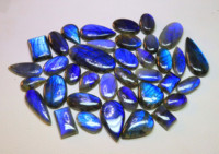 Lot de cabochons de labradorite naturelle Labradorite bleue flashy en forme mélangée Labradorite polie lisse de pierre de Madagascar