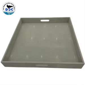 Bandejas de Servir Cuadradas de Color Taupe con Acabado Imitación Piel de Cangrejo, Marca DPC, OEM/ODM, con Asas de Latón, para Uso Doméstico y Comercial, de Vietnam - Product Image 6