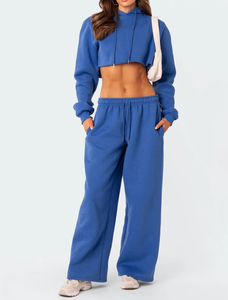 OEM 2025 nouveauté femmes ample surdimensionné entraînement pantalons de yoga sport jogging couleur unie coton pantalons de survêtement - Product Image 5