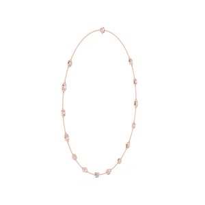 Collier de luxe en or rose 14 carats avec diamant taille émeraude cultivé en laboratoire Lumire et maillons Aurora - Product Image 4