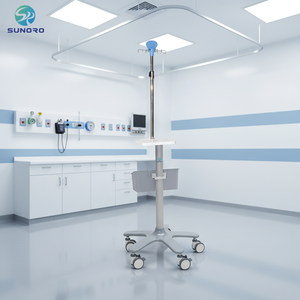 高品質ステンレス製IVポール、調節可能な移動式輸液スタンド、家庭クリニックや獣医用の緊急用トロリー - Product Image 4