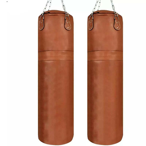 Professional leather punching bag with chain for hanging use Home gym punching bag for boxing training and fitness workout - Product Image 5