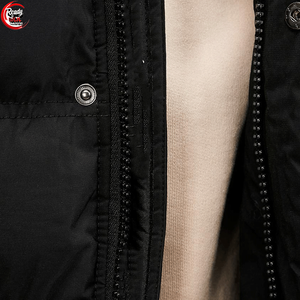 Blouson matelassé zippé personnalisé pour homme - Tissu en toile tricotée respirante avec col montant, style urbain, long, pour l'entraînement sportif - Product Image 4