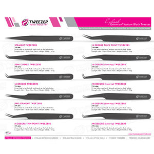 Pinzas profesionales para extensión de pestañas con líneas curvas dentadas y resistentes, fáciles de usar, ligeras para reducir la fatiga de las manos - Product Image 6