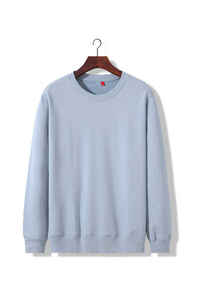 Sudadera de Cuello Redondo 100% Algodón Grueso para Invierno con Bordado Técnico, Diseño Liso y Sólido - Product Image 3