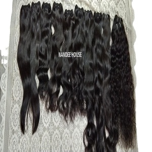 Cheveux vierges indiens et péruviens à fermeture en dentelle 100% Remy, tissage à clipser, cheveux humains bruts non traités à cuticule alignée, faisceaux - Product Image 6