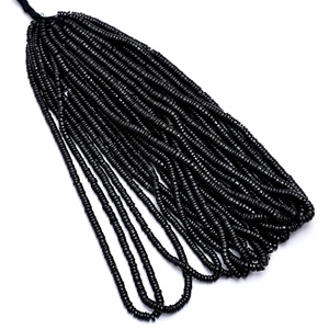 ลูกปัดหินโอนิกซ์สีดำธรรมชาติเกรด AAA ลูกปัดทรงกลมแบบแฮนด์เมดทำจากแผ่นดิสก์ขัดเงาเรียบสำหรับทำเครื่องประดับ - Product Image 5