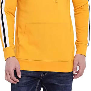 Sudadera con capucha de lana merino para hombre ligera personalizada Otoño Invierno manga larga capucha amarilla nuevo diseño Terry Material ODM suministro - Product Image 4