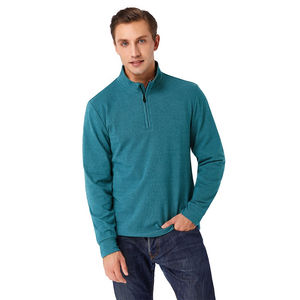 โลโก้ที่กำหนดเองสำหรับผู้ชายขนาดใหญ่เข้ารูปพอดีตัวนุ่มสบายสีทึบแขนยาวขนแกะอบอุ่นซิป - Product Image 1