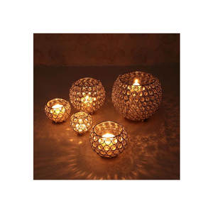 Faveurs de mariage fantaisie verre cristal décoration petit bougeoir bol en verre au prix de gros - Product Image 4